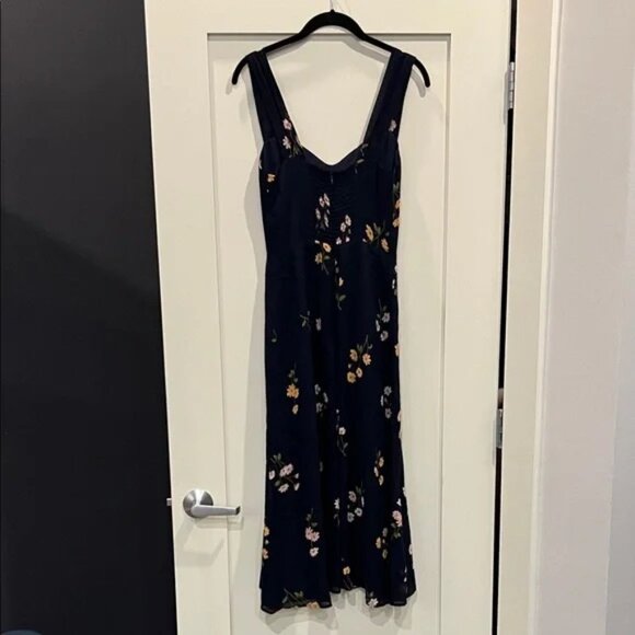 Reformation Fulton Midi Dress in Princess Margaret Navy - Size 6 - Small Flaw - Picture 2 of 7